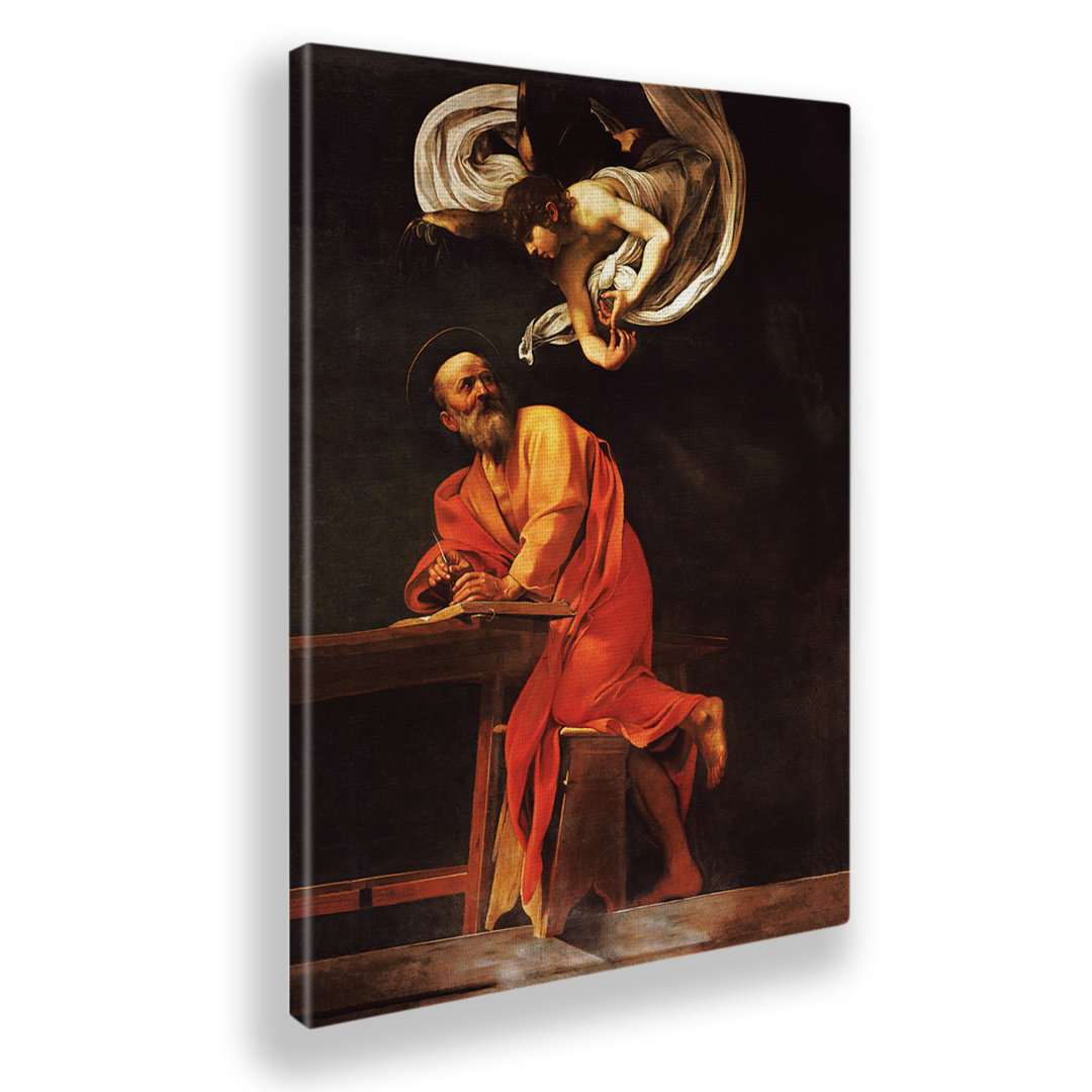 Wandbild St. Matthäus und der Engel von Caravaggio