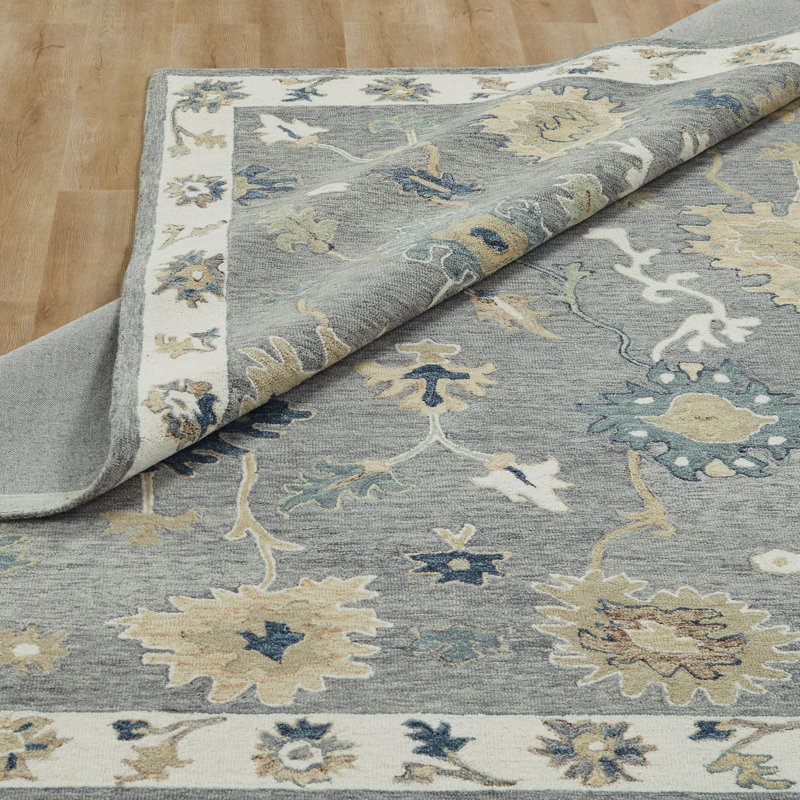 Harji Misty Meadow Wool Hand-Tufted Area Rug, Runner 2'6" x 10'