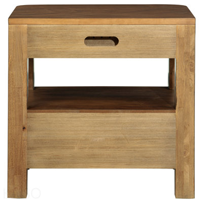 Walnut 2-Drawer Nightstand, Bedside Table