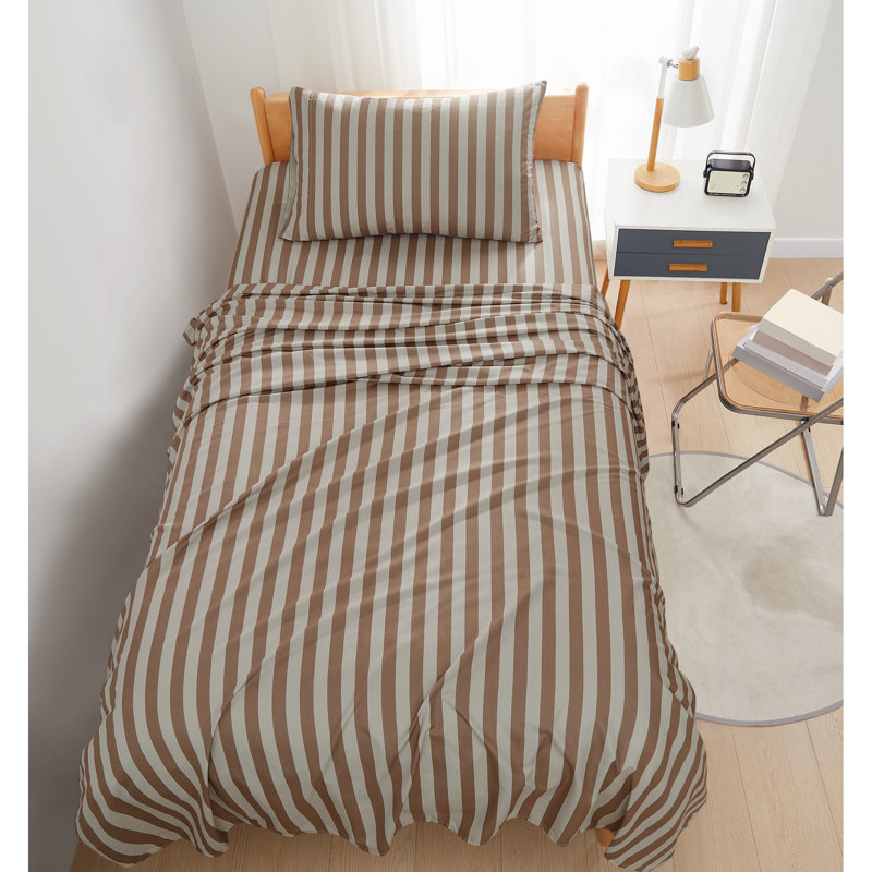 Ensemble de draps Weston, Ensemble de draps pour lit simple très long avec , Brun