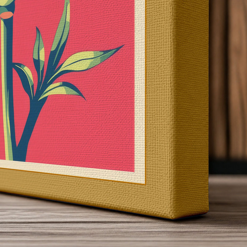 Carnation Study Botanical - Wrapped Canvas, 36x24 - 91.4 x 61.0 cm, Ochre Border