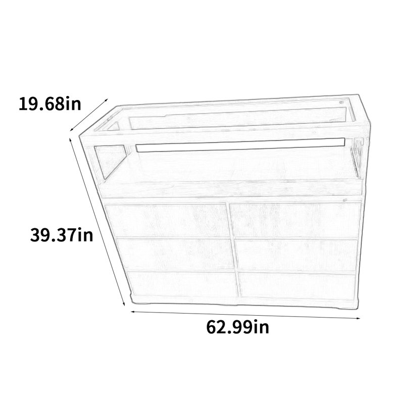 Armoire pour îlot central de style rétro, H 39,37 po x l 62,99 po x P 19,68 po