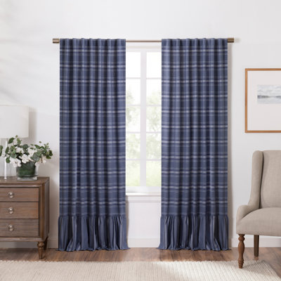 Paire de rideaux à volants Martha Stewart bleu (ensemble de 2)