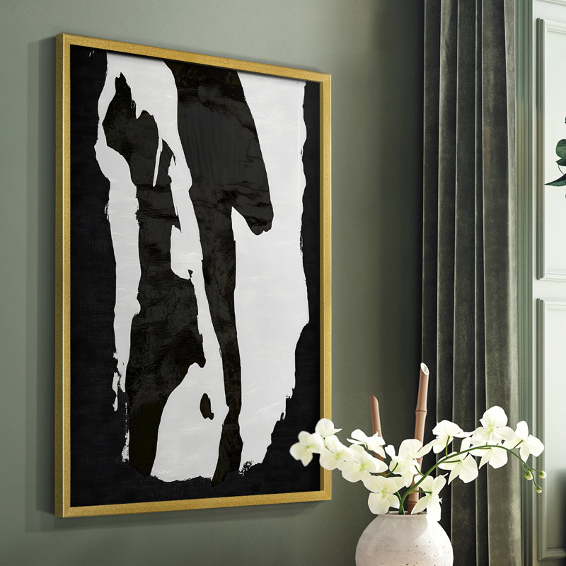 Abstrait, encadré, prêt à accrocher, H 29 po x l 23 po, Or