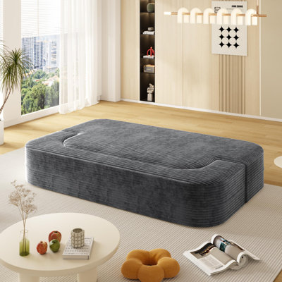 Canapé moderne pliable 2 en 1 avec couverture fonctionnelle et 2 coussins moelleux