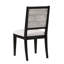 De 2 chaises de salle à manger rembourrées en gris et noir, base robuste en contreplaqué, siège de 19 pouces, matériau, base rectangulaire, revêtement, mobilier de chambre