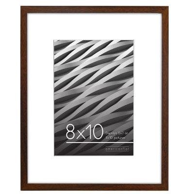 Cadre photo avec bordure fine et passe-partout - Verre incassable pour suspendre et poser une table