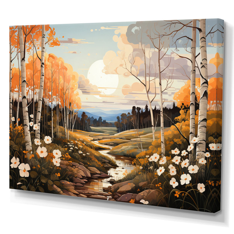 «Birch Woods Autumn Whispers II», reproduction sur toile, H 24 po x l 32 po x P 1 po, Toile tendue