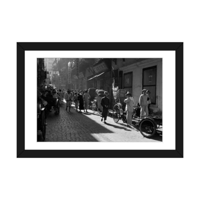 « des années 1920-pendant années 1930 street scene rickshaws », reproduction de photo sur toile tendue "-street"