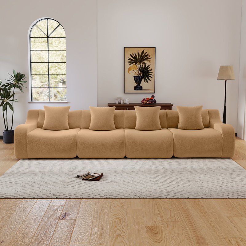 Canapé modulaire surdimensionné en tissu 148 po, Chameau