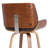Tyler Mid-Century Swivel Counter Height Barstool in Brown Faux Leather with Walnut-1018992606
