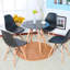 Chaises d'appoint en plastique avec coquilles en bois Eiffel (ensemble de 4)-21302168