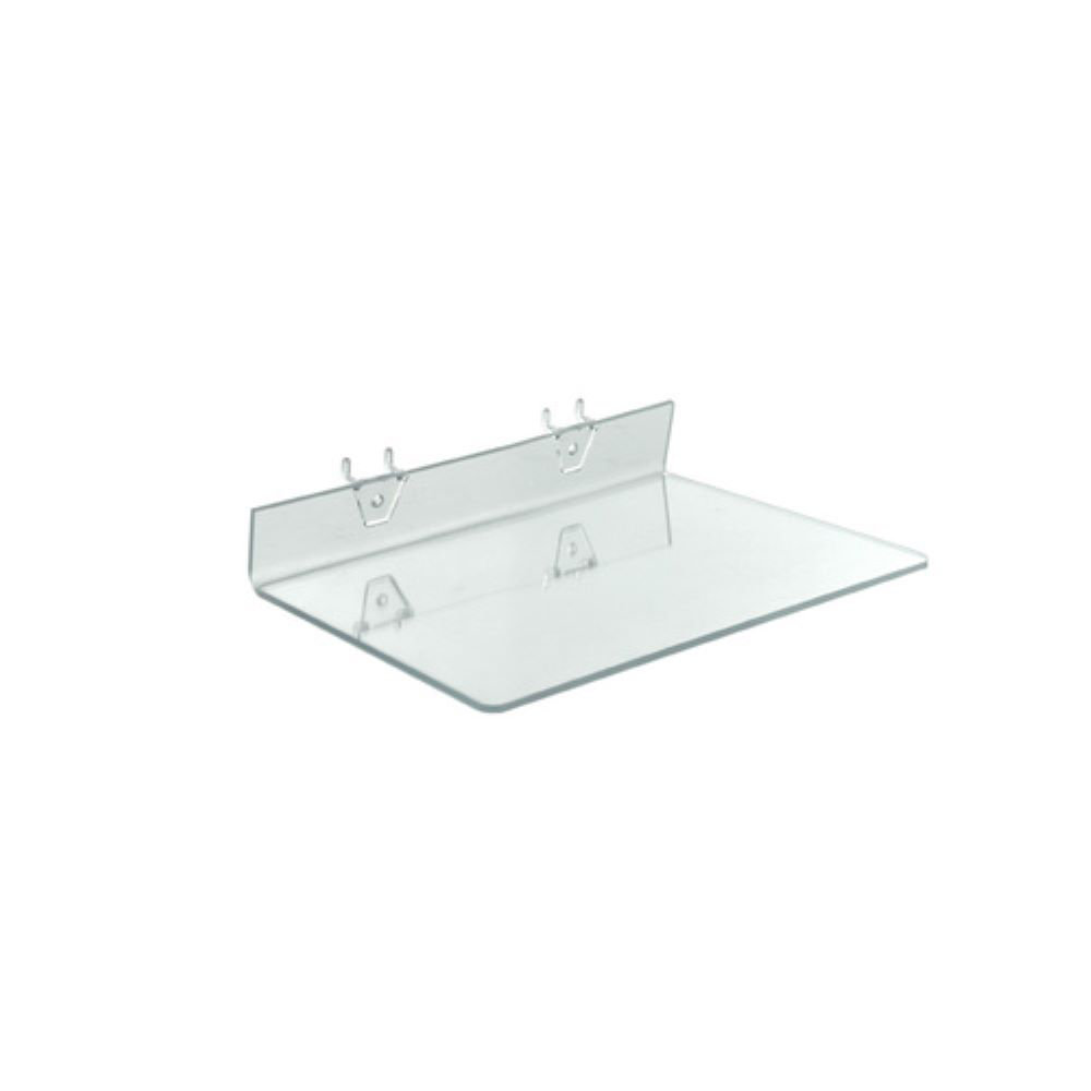 Clear Acrylic Shelf for Pegboard & Slatwall 13.5" x 8" x 2", 4-Pack (Set of 4) Azar Displays