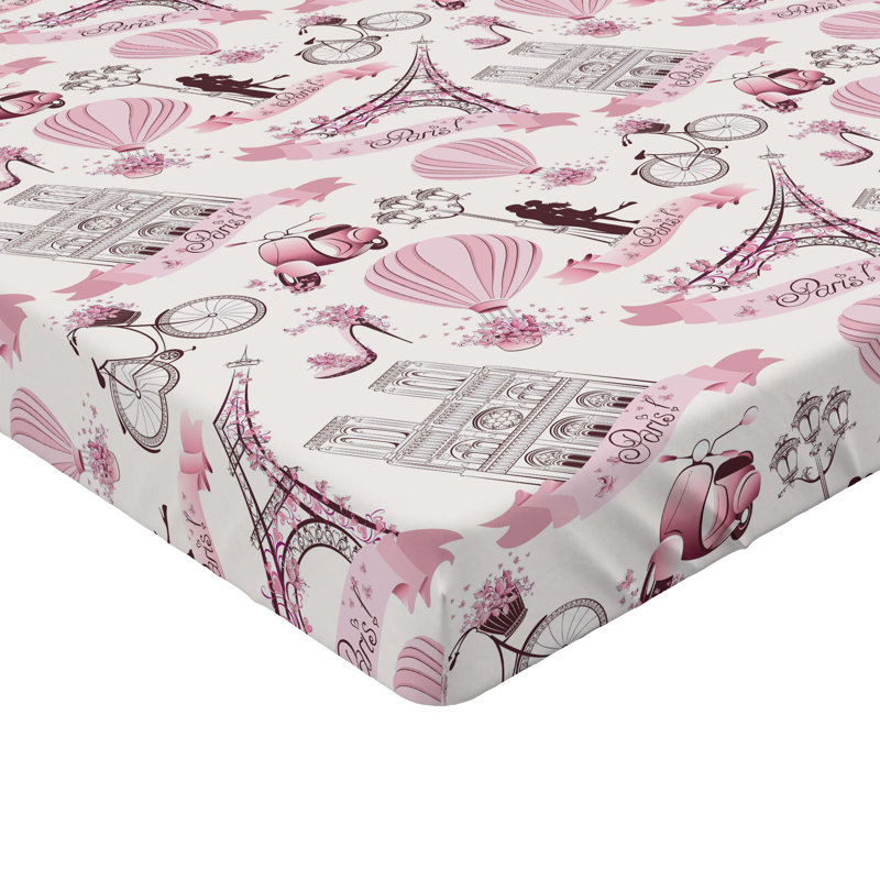 Ensemble de 2 drap-housse Ambesonne Paris Kissing Couple Valentines, Drap-housse simple TG