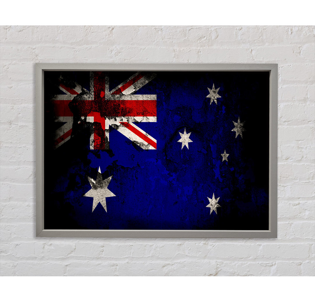 Australische Flagge Grunge - Einzelner Bilderrahmen Kunstdrucke auf Leinwand