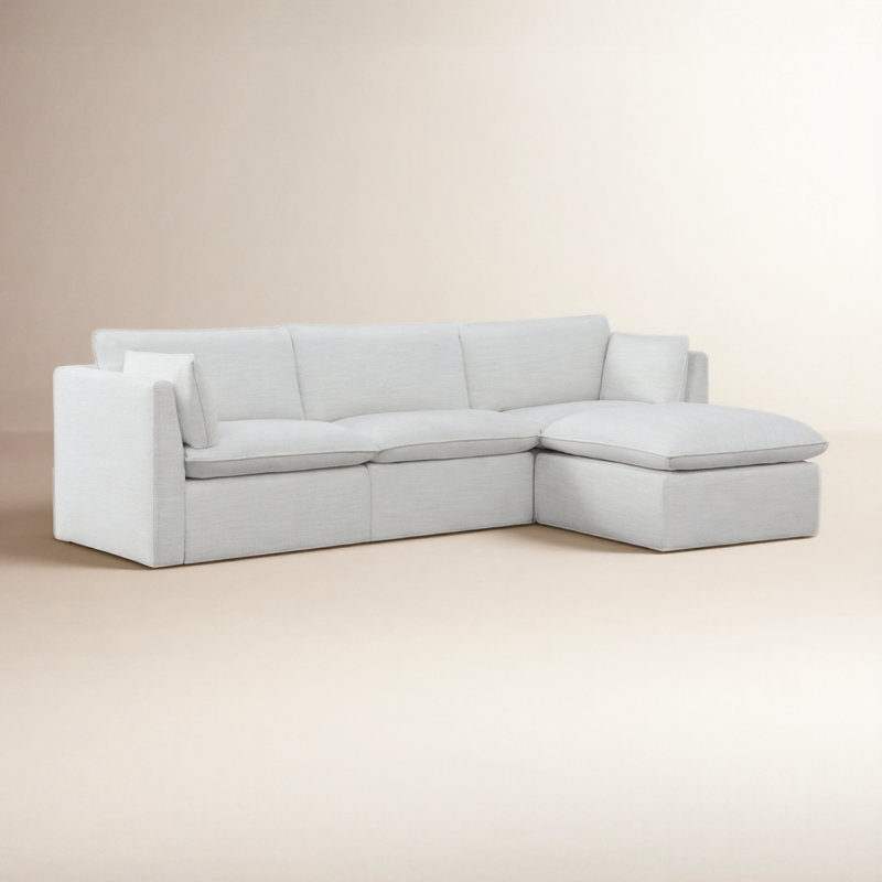 Canapé modulaire 4 pièces 4 pièces, Polyester blanc