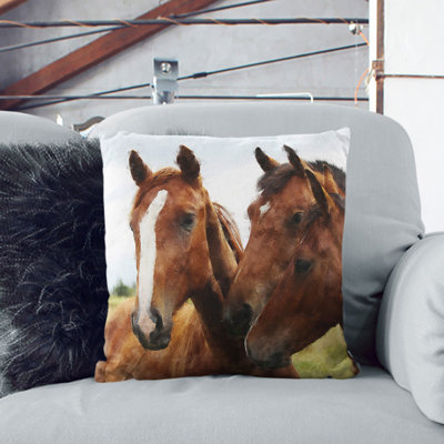 Three Horses Scatter Cushion with Filling