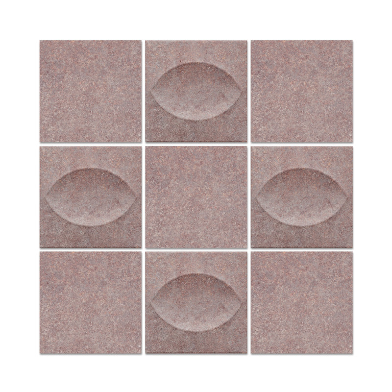 Carrelage mural en céramique texturée 3D 6 po x 6 po espagnol Tiffany (34 pièces, 8,18 pieds carrés / caisse), Rose
