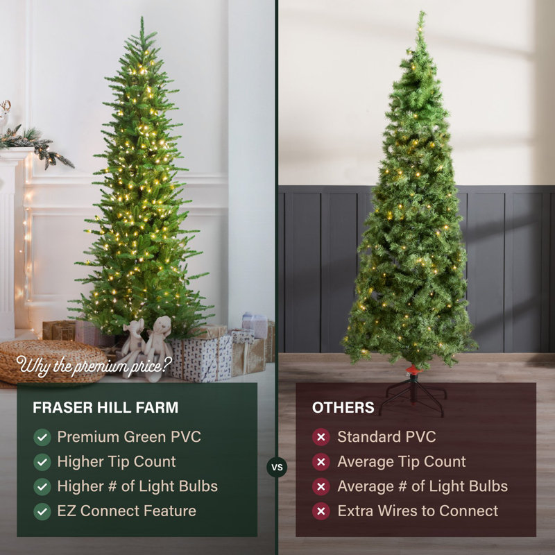 Arbre de Noël artificiel pin fin 6,5 pi. Fraser Hill Farm, H 78 po