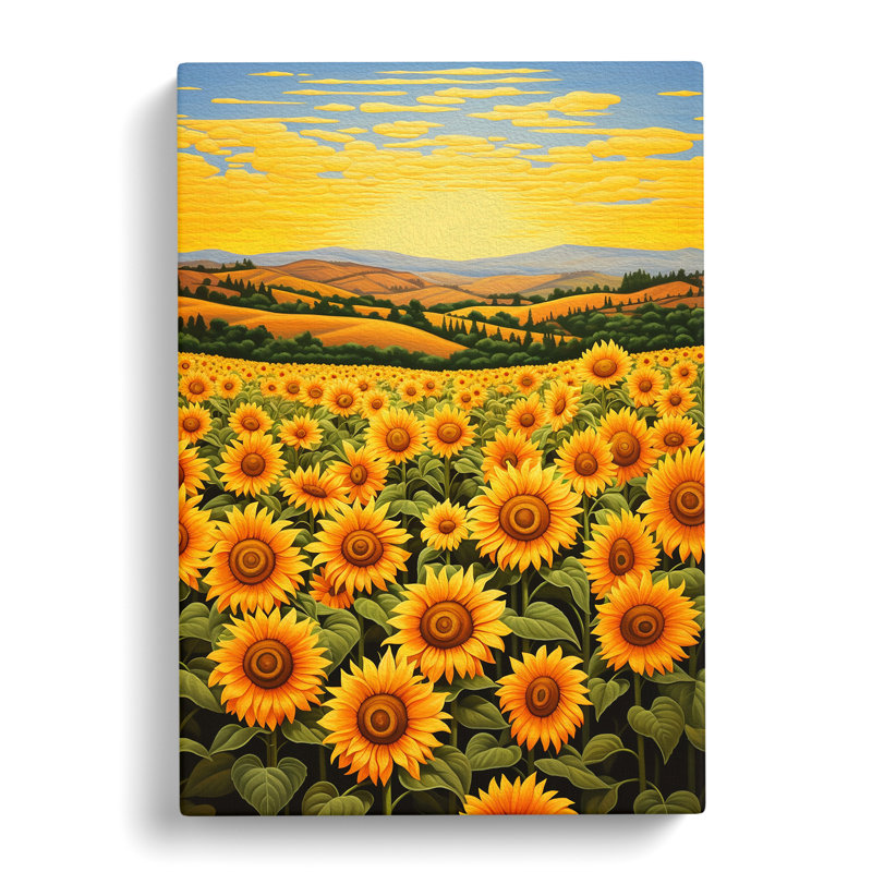 Sunflower Colour Field - Wrapped Canvas, 60cm H x 40cm W x 3cm D