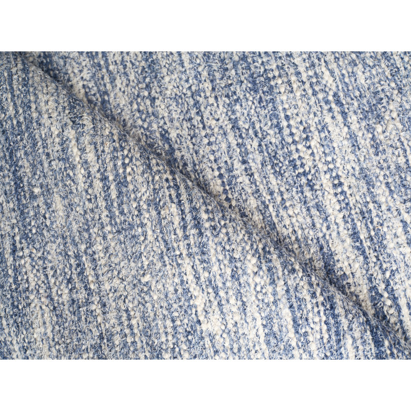 Tranquility flatweave Wool/Mohair Beige Area Rug, Rectangle 8' x 10', Blue