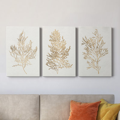 " Gilded Algae III " 3 - Pieces Painting Print