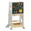 Tour d'apprentissage 3 en 1 pour enfants, marchepied convertible pour tout-petits avec tableau noir et table-chaise, tour Montessori en bois pour le comptoir de la cuisine, jeux artistiques
