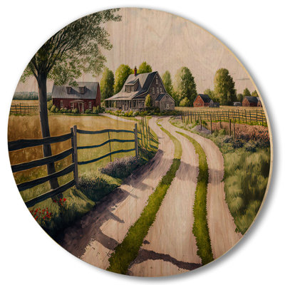 View Of The Pasture I - Farmhouse Country Wood Wall Art Print