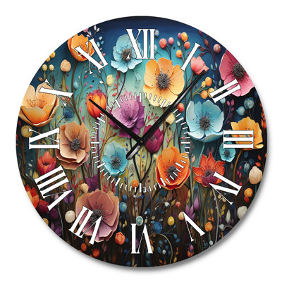 Horloge murale florale fantaisiste