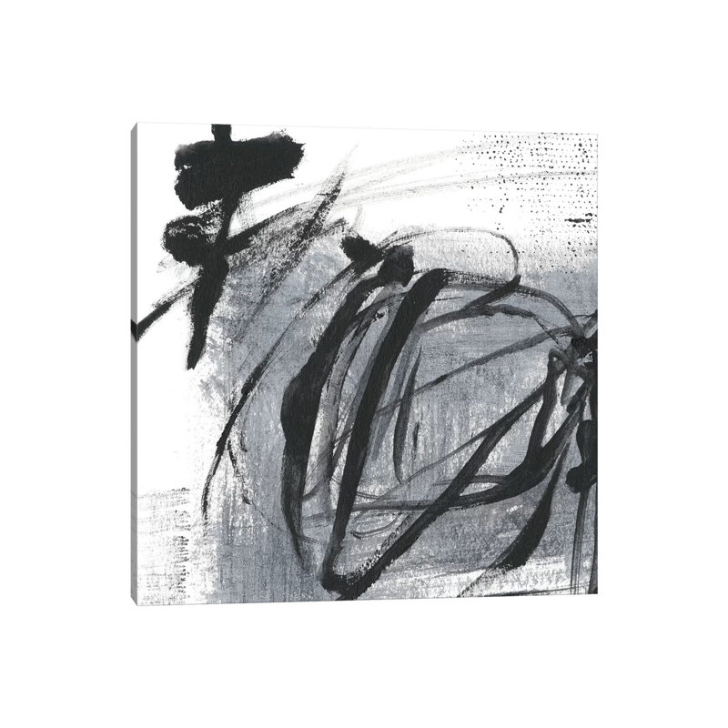 « Scribble script II » par Ethan Harper, reproduction d’art, Toile tendue, H 12 po x l 12 po x P 0,75 po, Pas de tapis
