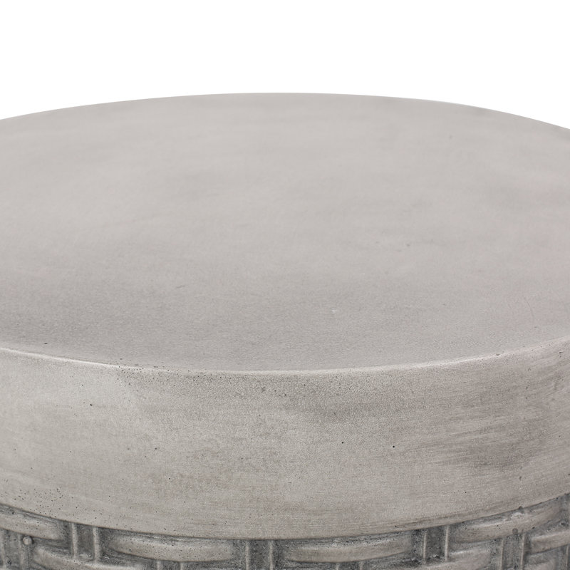 Table d'appoint Graceful Balcon - Béton léger, détail de tissage de panier