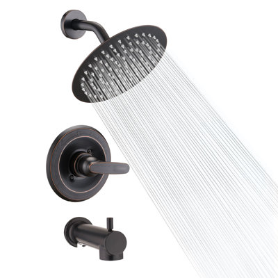 Tub Shower Faucet Set, High Pressure 8" Round Rain Shower Head (Valve/Cartridge Not Included)