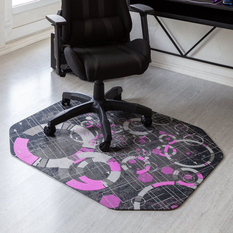 Tapis de chaise de jeu réfracté octogonal antidérapant, Mauve