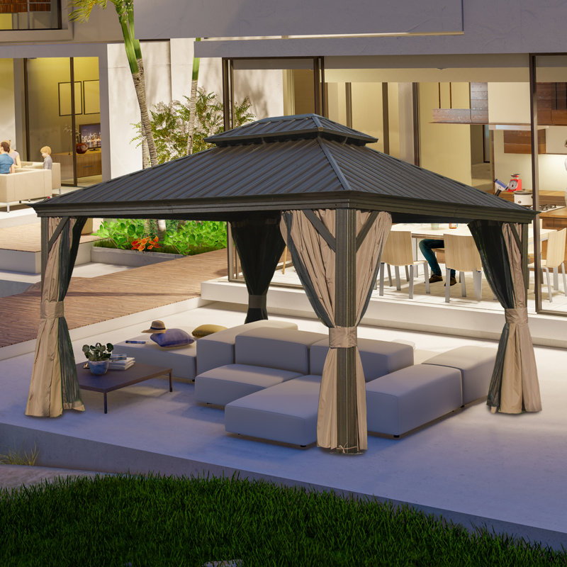 Aluminum Patio Gazebo, 11 Ft x 13 Ft