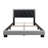 Savona Diagonal Upholstered Faux Leather or Linen Platform Bed, Adjustable Height Headboard, Heavy Duty Slat 4 Slat Support- Requires Box Spring-197214367-216130292