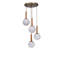 Lustre réglable élégant, structure en métal avec capuchon en verre, 5,9 po x 5,9 po | Hauteur totale: 31,5 pouces | Finition blanche, chêne et or | 4 x douilles E27 de 40 W maximum (ampoule non incluse) |  pour le salon et la salle à manger-1219674755-1219674486-1219674487