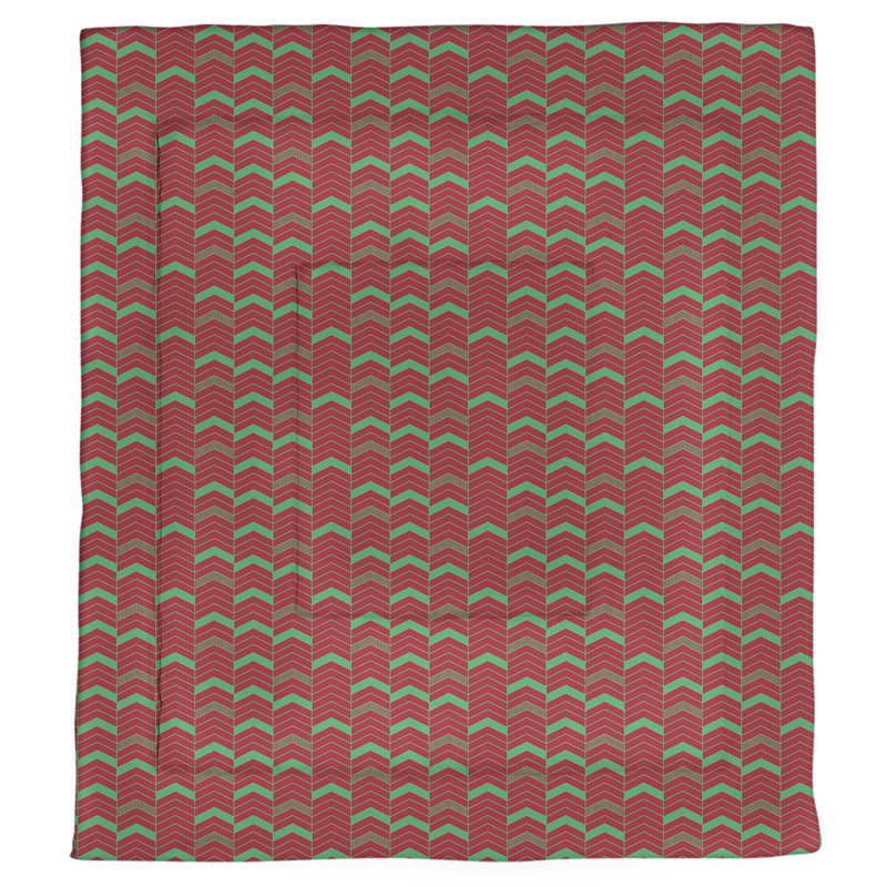 Édredon réversible en microfibre Rhonda Cheval, Édredon simple TG, Vert foncé/Rouge foncé