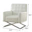 Fauteuil capitonné blanc de 34 po Bennacio