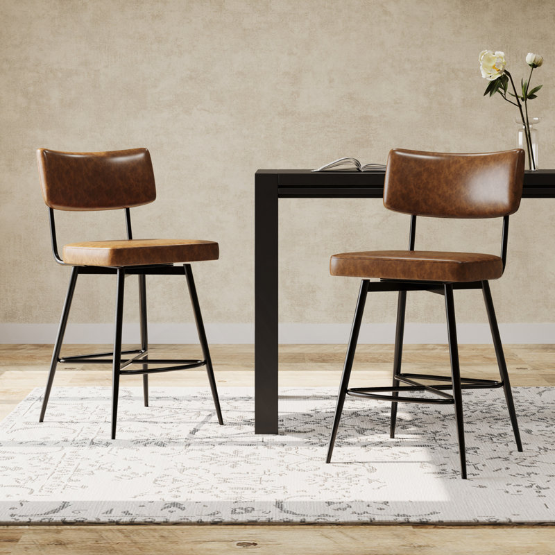 Tabourets de comptoir pivotants en similicuir