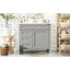 Meuble-lavabo moderne avec lavabo, 2 tiroirs, tiroir basculant et rangement spacieux, conception en bois massif gris