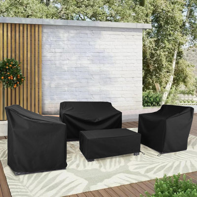 Patio Furniture Cover for 4 Piece Outdoor Furniture Set, Heavy-Duty Waterproof UV-Resistant Outdoor Furniture Cover Set, by Latitude Run