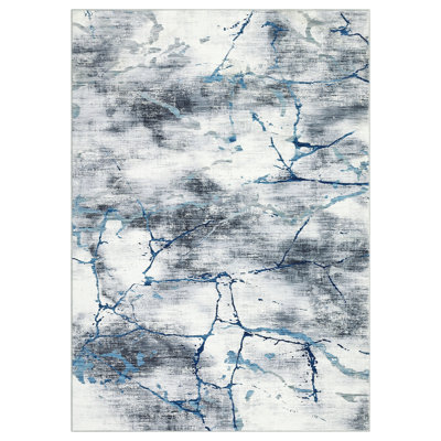Tapis abstrait lavable à la machine avec envers en caoutchouc pour le salon Tapis antidérapant pour la salle à manger