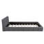 Grand lit plateforme tapissier avec tissu épais, structure unie, gris-166787775