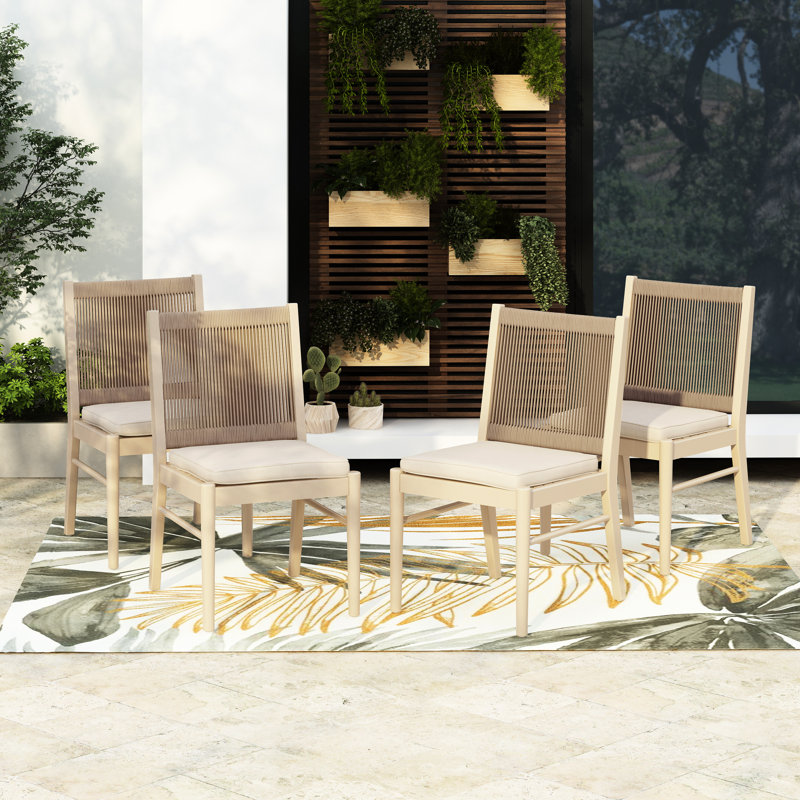 Kd Dining Chair Mp2 (2 Chairs) - Stylish Wood With Water- Fabric For All Purposes And Areas (2) Modern Chairs Water-Repellent Cushions Settings