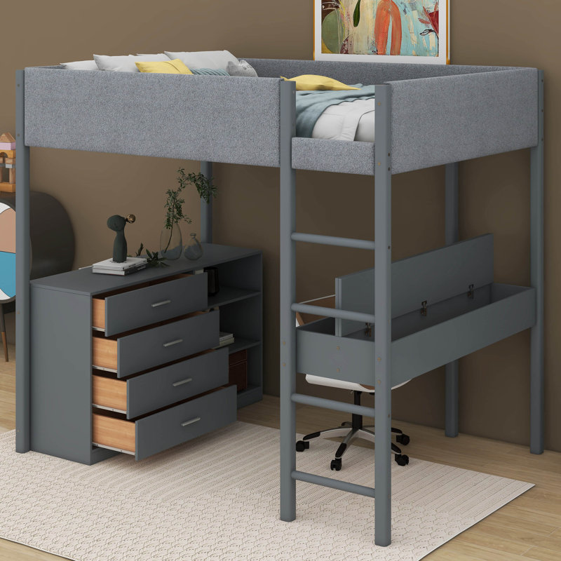 Lit en molleton Jamerious Teddy, Double, gris