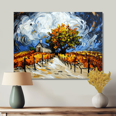 Shimmering Embrace Of Vineyard II - paysages, impression sur métal