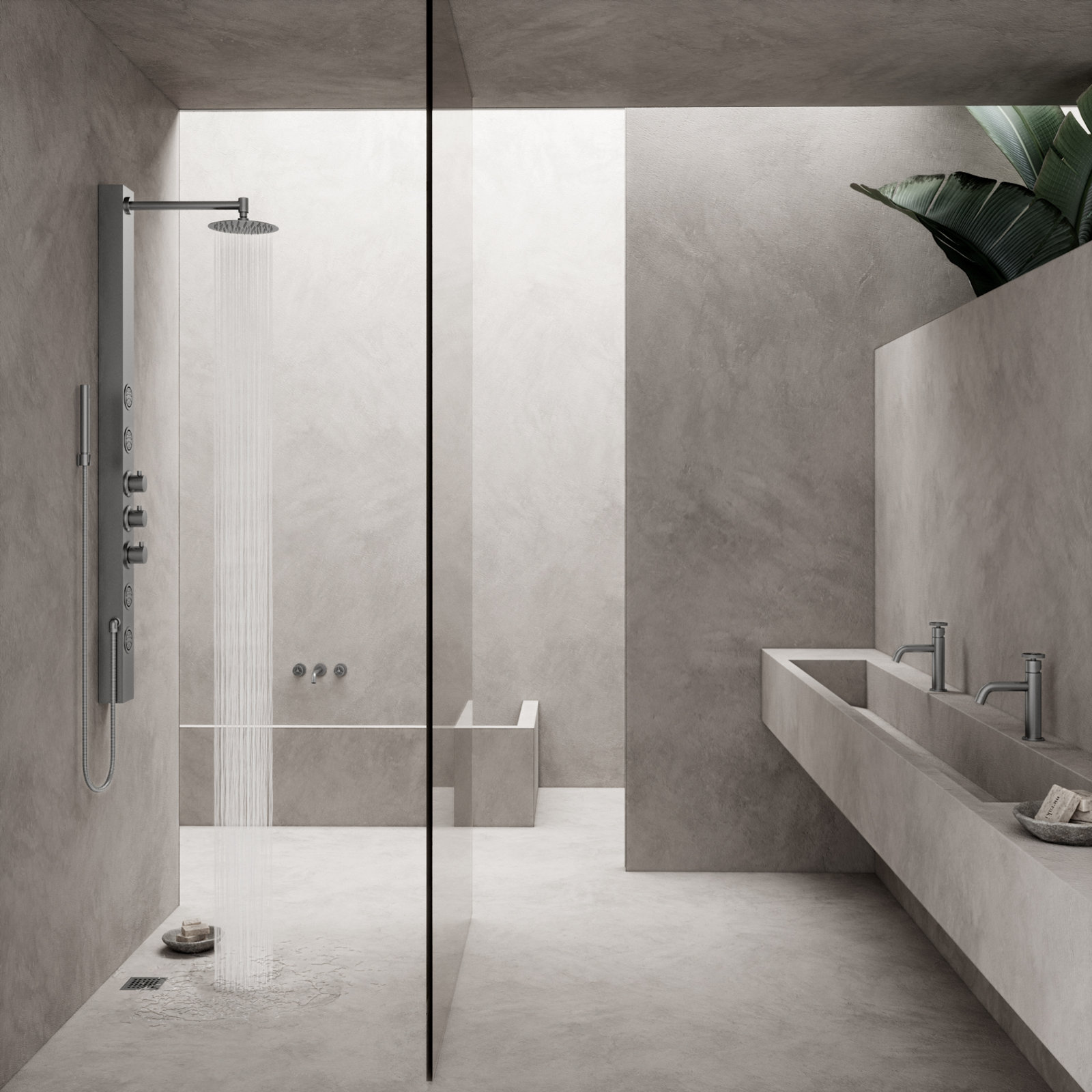 Elan Square Shower Drain, Brushed Nickel