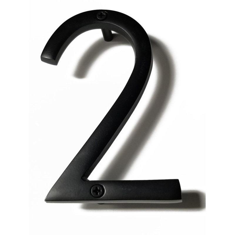 Numéro de maison en métal flottant, 2, 8", Noir