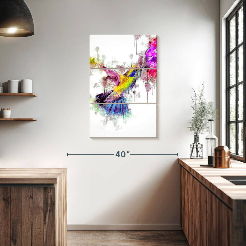 Brampt Colored Hummingbird, 38" H x 24" W