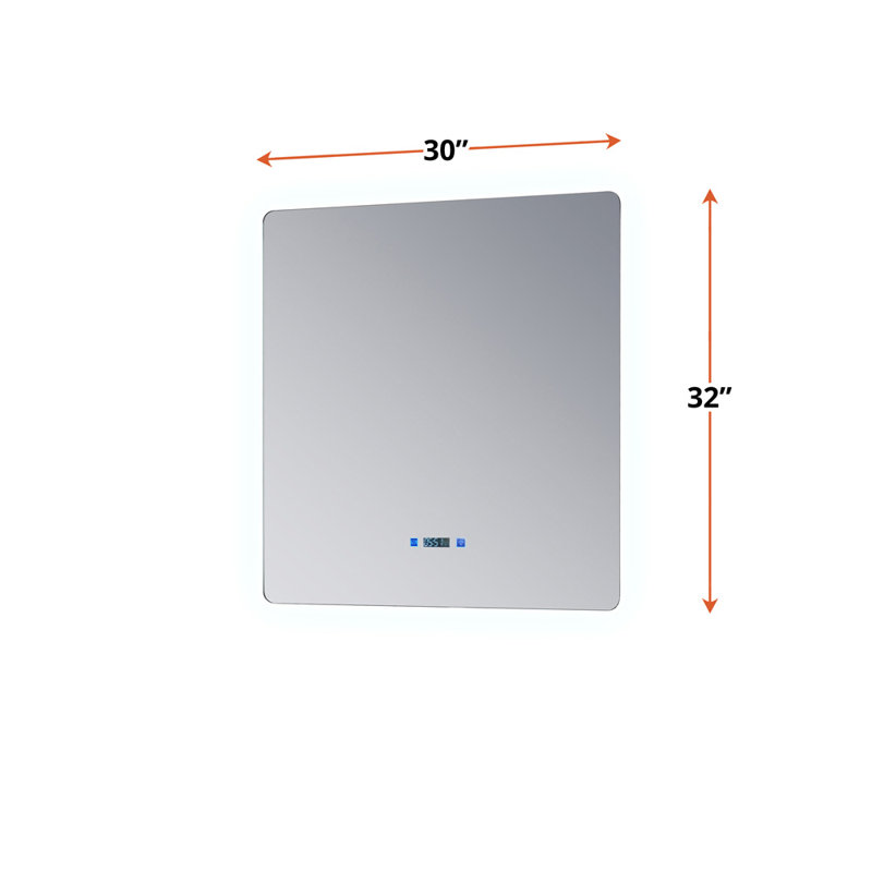 Miroir de meuble-lavabo à DEL Luano, 32 po x 30 po